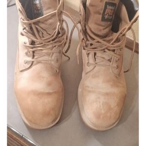 Timberland Tan High-Top Boots with Suede Finish Mens Size 12